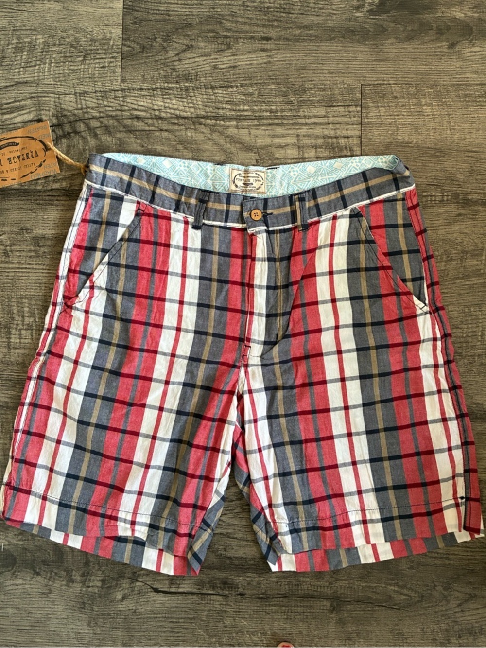 Vintage 1946 Shorts Men 36 Multi Plaid Cotton Summer BBQ Vacation Preppy NEW